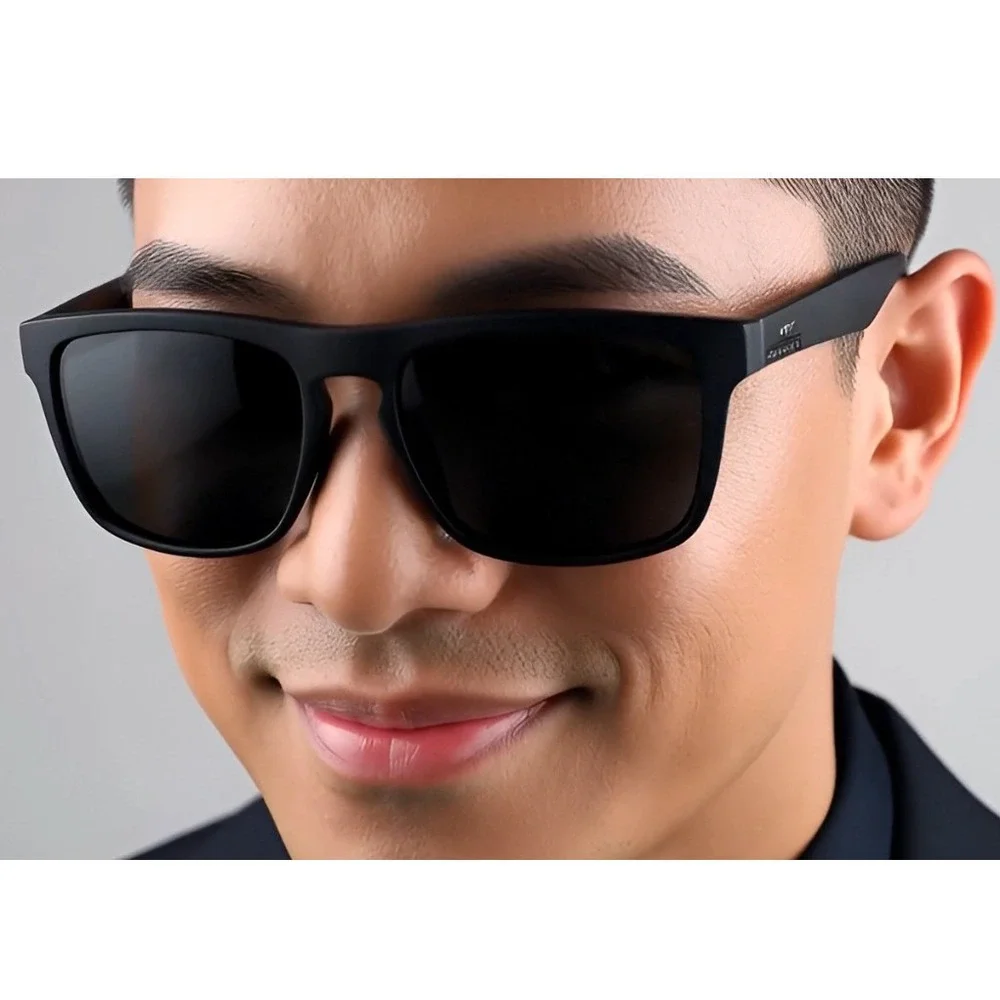 Black Polarized Sunglasses Men's Square Frame UV Protection Sport Eyewear Safety